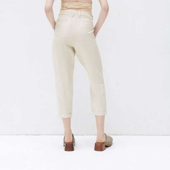 Cream Zara Linen Blend Pants (NWT) - Picture 5 of 10